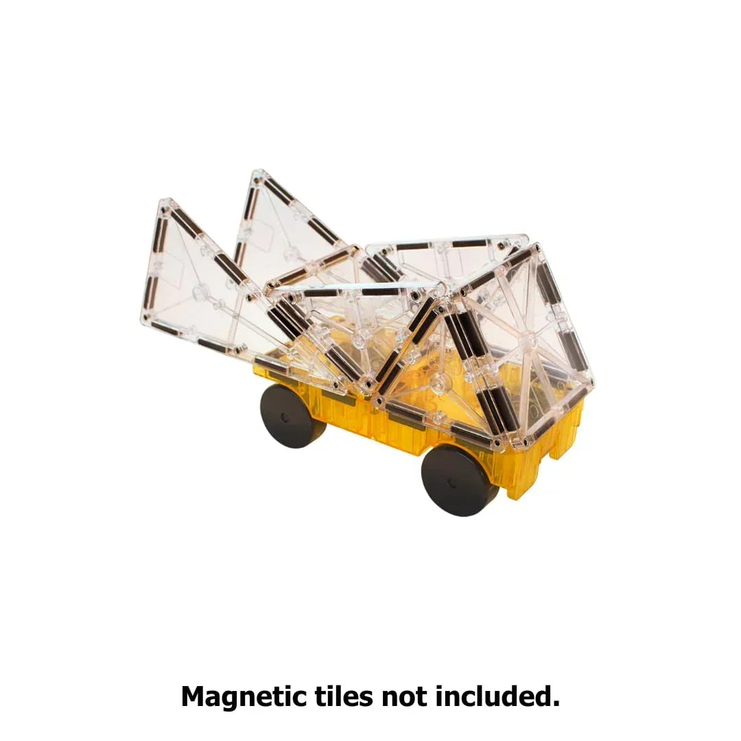 (Open Box) Magna Tiles 16022 Cars Expansion Set, Multi Color (2 Pieces) - Jaiman Toys