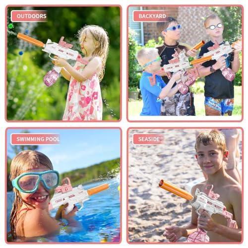 Electric Water Gun: UZI-SMG Electric Water Gun – High-Capacity Blaster for Epic Summer Battles! (518-10 Pink) - Jaiman Toys