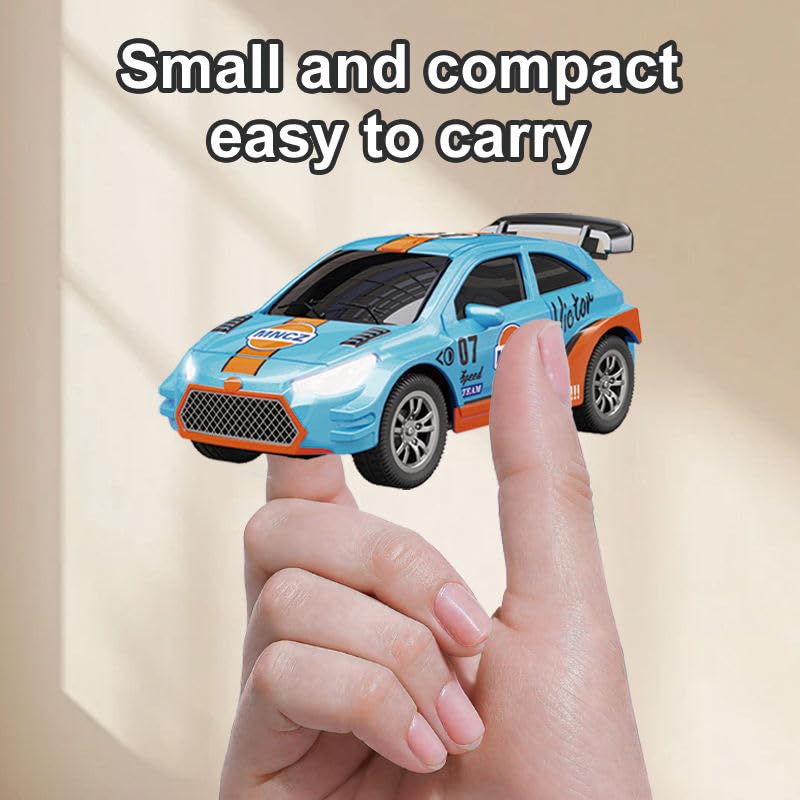 Mini Die-Cast RC Car 1:64 Scale – High-Speed Desktop Remote Control Car with LED Headlights, 2.4GHz Remote & App Control (5 Colors)
