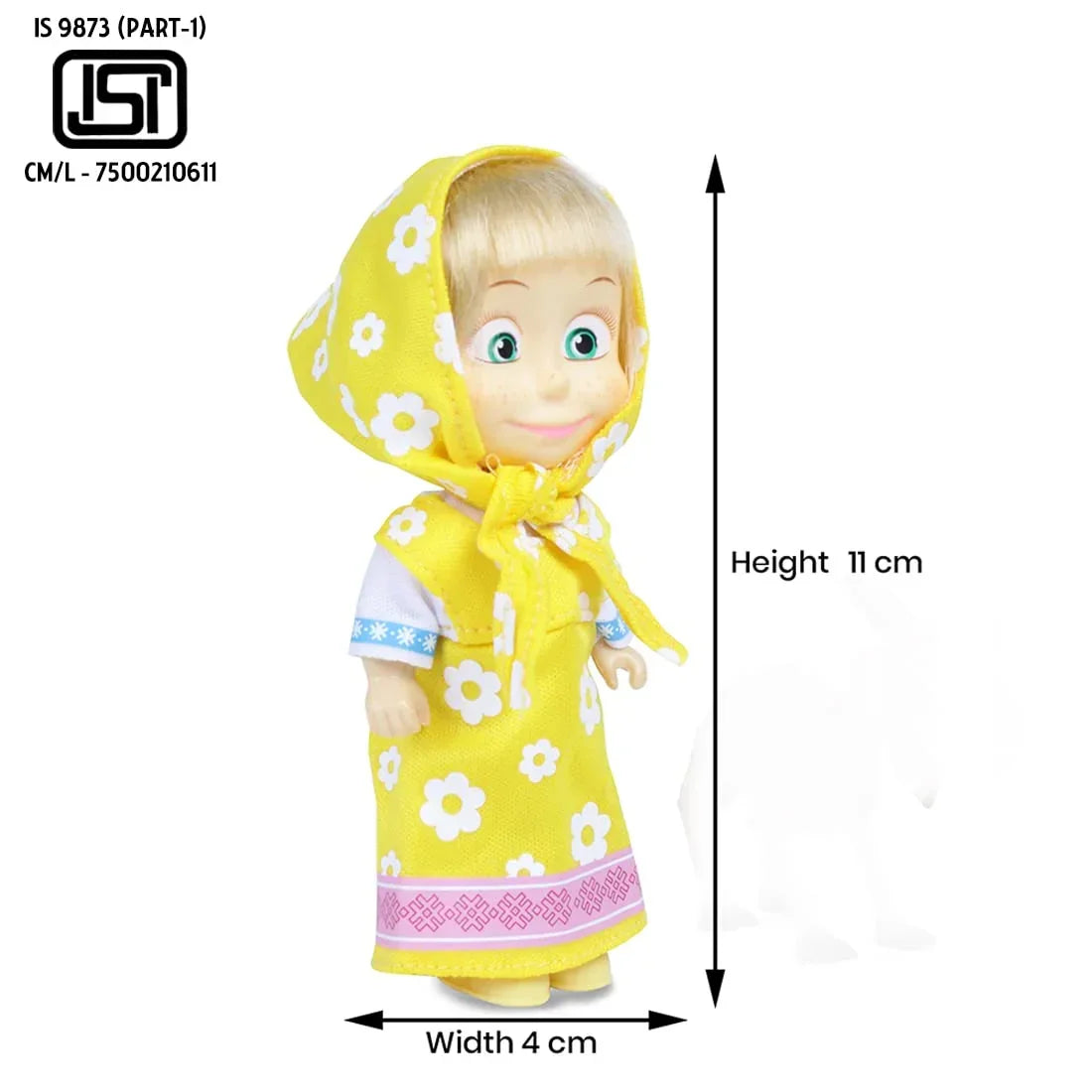 Masha and the Bear 12 Cm Toy Doll | Famous Cartoon | Ideal Gift Set for Girls Kids (Masha with Animal - Goat) - Jaiman Toys