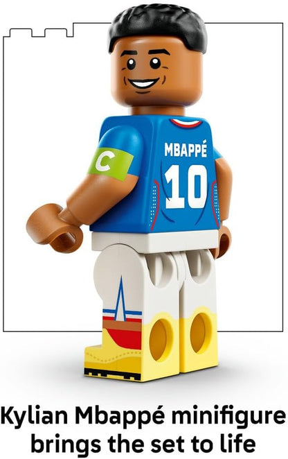 LEGO 43013 Editions Kylian Mbappé – Football Highlights Toy - 3D Display Model Kit w/Collectible Minifigure - Kids' Room Decor - Gift for 10+ Year Old Boys, Girls & Adult Sports Fans