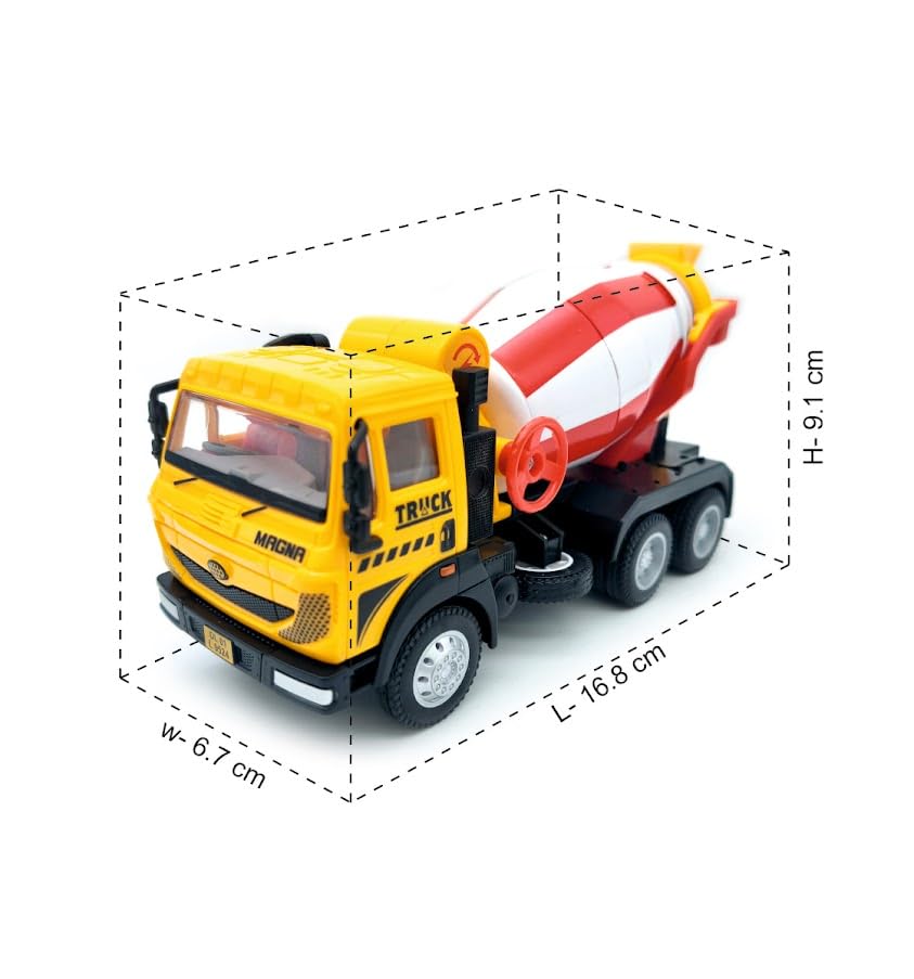 Centy Magna Concrete Mixer Pull Back Construction Toy Truck for 3Y+ Assorted Colours