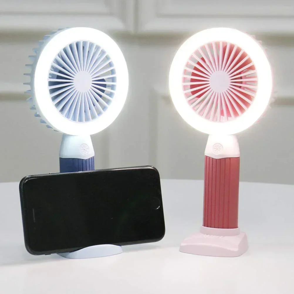 Fashion Lighting Fan Desktop Fan Mini Handheld Small Fan for Home, School USB Rechargeable & Portable Fan (Yellow) - Jaiman Toys