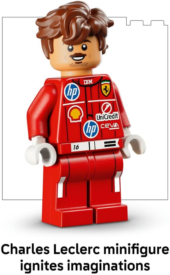 LEGO 43014 Editions Scuderia Ferrari HP Charles Leclerc Helmet - F1 Merchandise - Display Model Kit w/Collectible Minifigure - Gift for 14+ Year Old Boys & Adult Motorsport Fans
