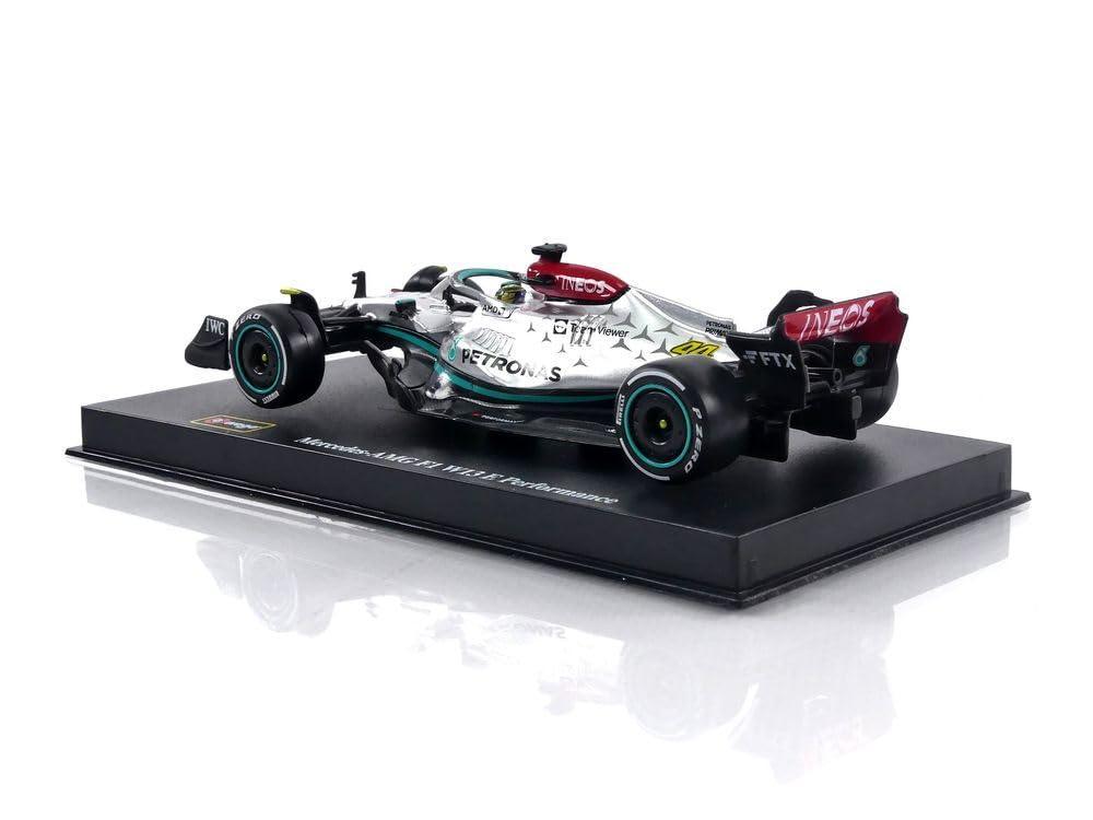 Bburago 1:43 Mercedes W13 #63 George Russell 2022 – Diecast F1 Model (Silver) - Jaiman Toys