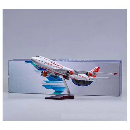 Diecast Airplane Display Model with Light : (1:125 Scale Model Boeing (B747 Air India) Aeroplane - Jaiman Toys