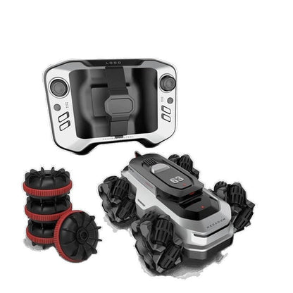 4WD Amphibious Remote Control Stunt Car – 2.4GHz Mini RC Car with 360° Spin, All-Terrain & Water Driving, Dual Tire System for Kids