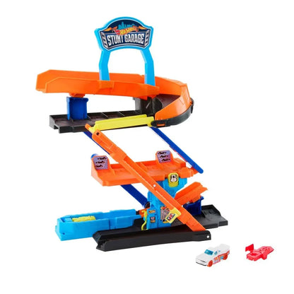 Hot Wheels City Toy Car Track Set, Transforming Stunt Garage Playset & 1:64 Scale Die-Cast Vehicle, Storage for 10+ Cars & Stunting Speedway