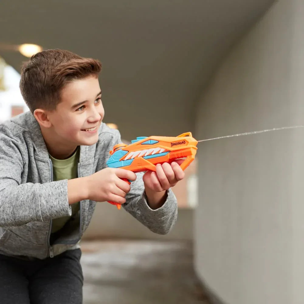 Super Soaker Nerf Dinosquad Raptor-Surge Water Blaster for Holi, Trigger-Fire Soakage for Outdoor Water Games On Holi Festival, Branded Toy Pichkari for 6+ - Jaiman Toys