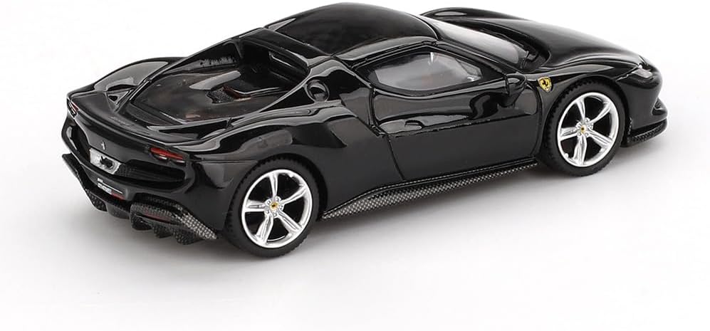 BBR Models 1:64 Ferrari 296 GTB Nero Daytona Limited Edition Die-Cast Model Car – Premium Black Sports Car Collectible