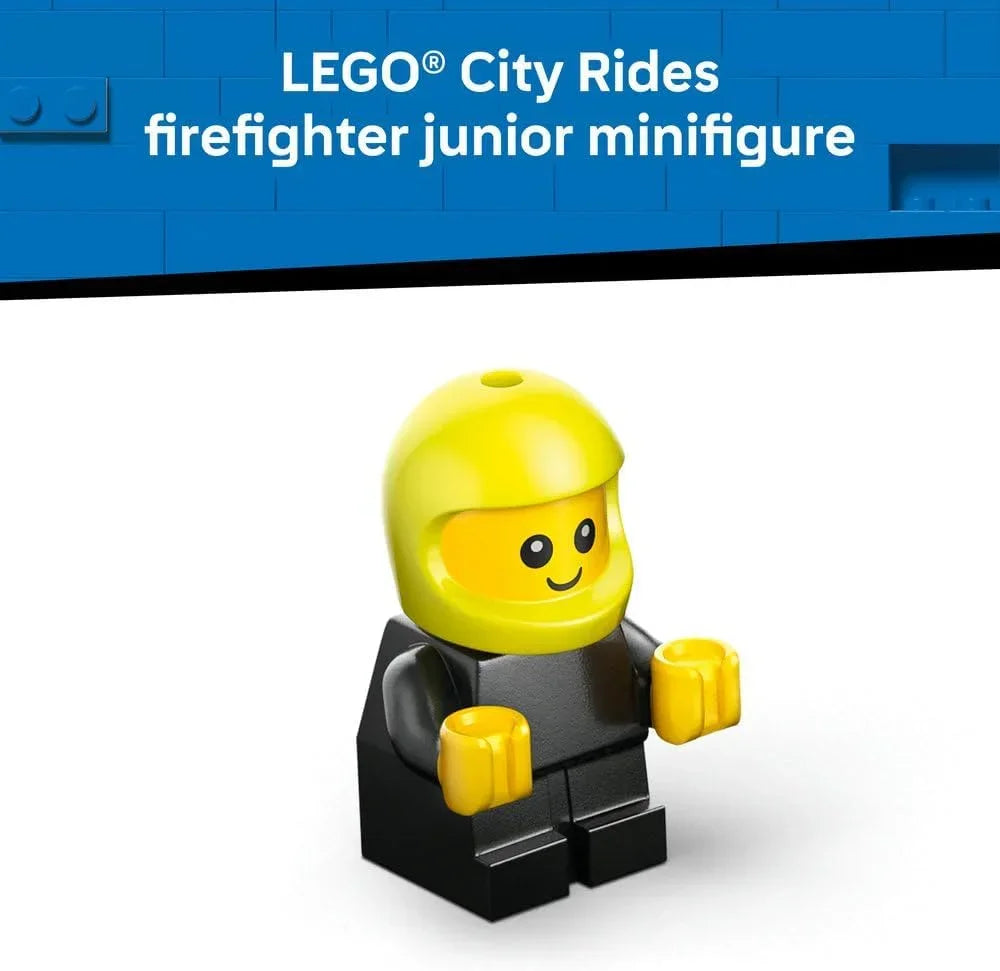 LEGO City 60482 Rides – Fire Engine Toy - Emergency Vehicles Building Set w/a Firefighter Junior Minifigure - Party Bag Fillers - Small Collectible Gift for 5+ Year Old Boys