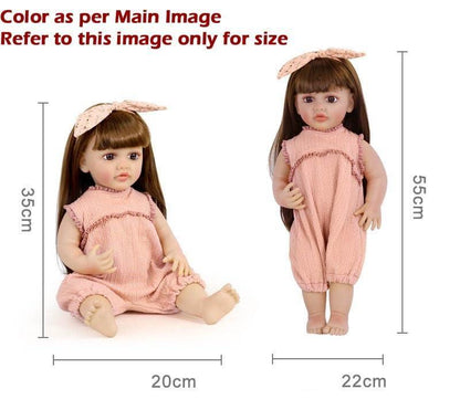 Lifelike Reborn Baby Girl Doll – Toddler with Realistic Sound & Brown Hair And  Light Blue With White outfit