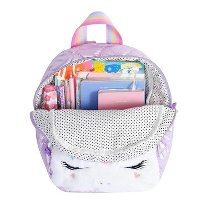 Unicorn Glitter Kids Backpack – Cute Quilted School Bag for Girls with Rainbow Straps