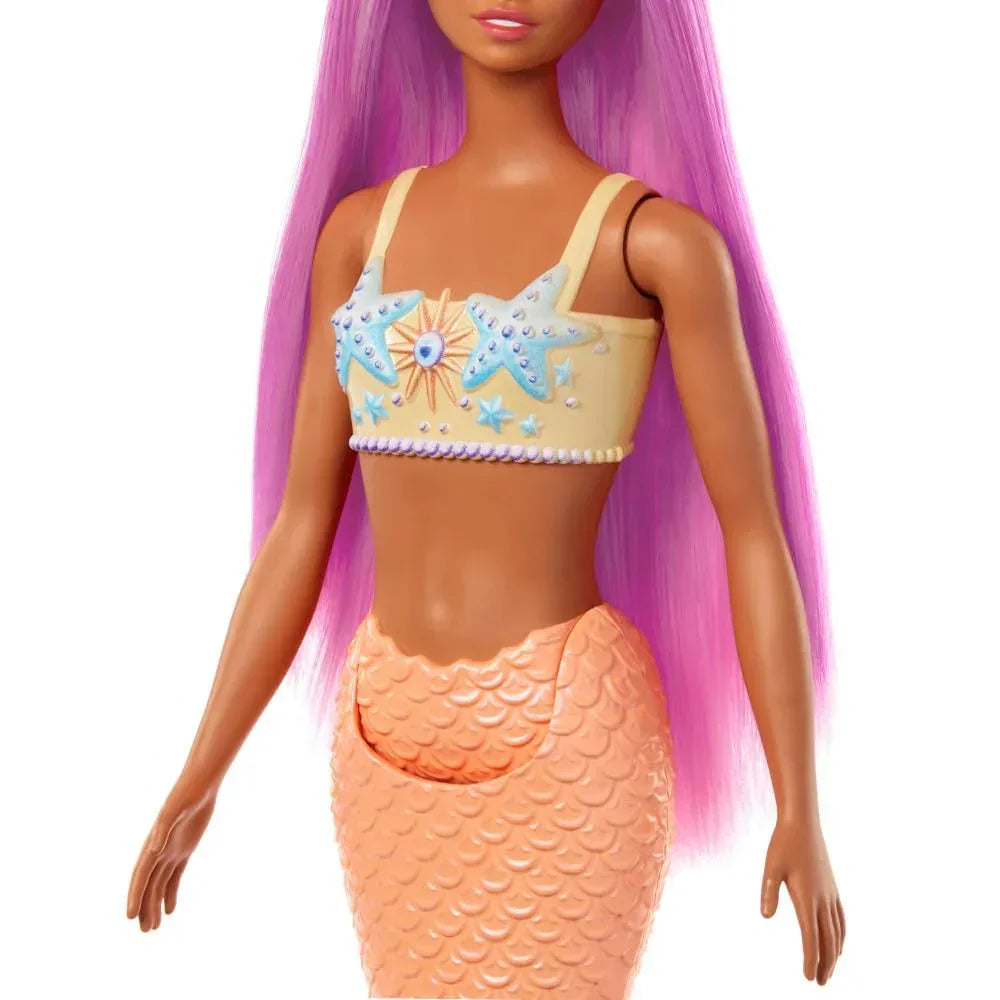 Barbie Mermaid Doll 3 with Fantasy Hair and Headband Accessories, Mermaid Toys with Shell-Inspired Bodices and Colorful Tails - Jaiman Toys