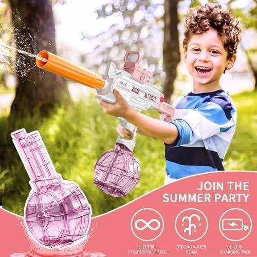 Electric Water Gun: UZI-SMG Electric Water Gun – High-Capacity Blaster for Epic Summer Battles! (518-10 Pink) - Jaiman Toys