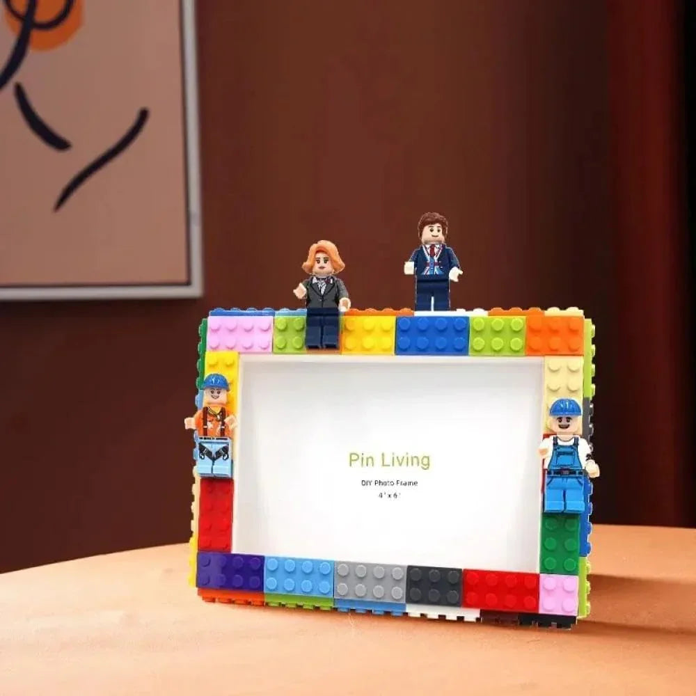 Building Blocks Photo Frame 5" X 7" Inches with figures and blocks best for gifting and more - Jaiman Toys