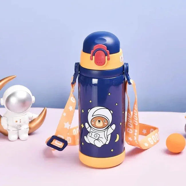 Cool DI GIBO Vacuum Insulated Water Bottle With Straw 450 ML (Blue) - Jaiman Toys