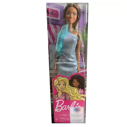 Barbie® Doll, Kids Toys, Brunette in Teal Metallic Dress, Trendy Clothes and Accessories, Gifts for Kids - Jaiman Toys