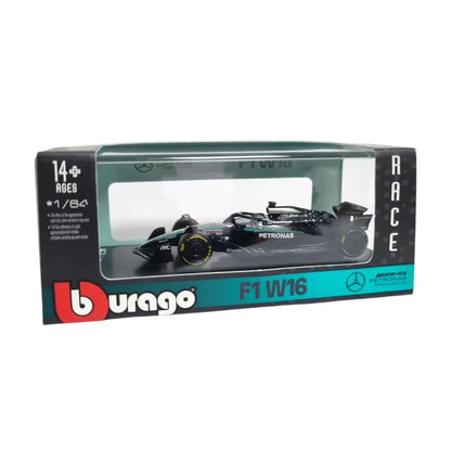 Bburago 1:64 Scale Mercedes-AMG F1 W16 E Performance #63 George Russell 2025 Diecast Formula One Racing Car Model