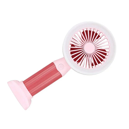 Fashion Lighting Fan Desktop Fan Mini Handheld Small Fan for Home, School USB Rechargeable & Portable Fan (Pink) - Jaiman Toys