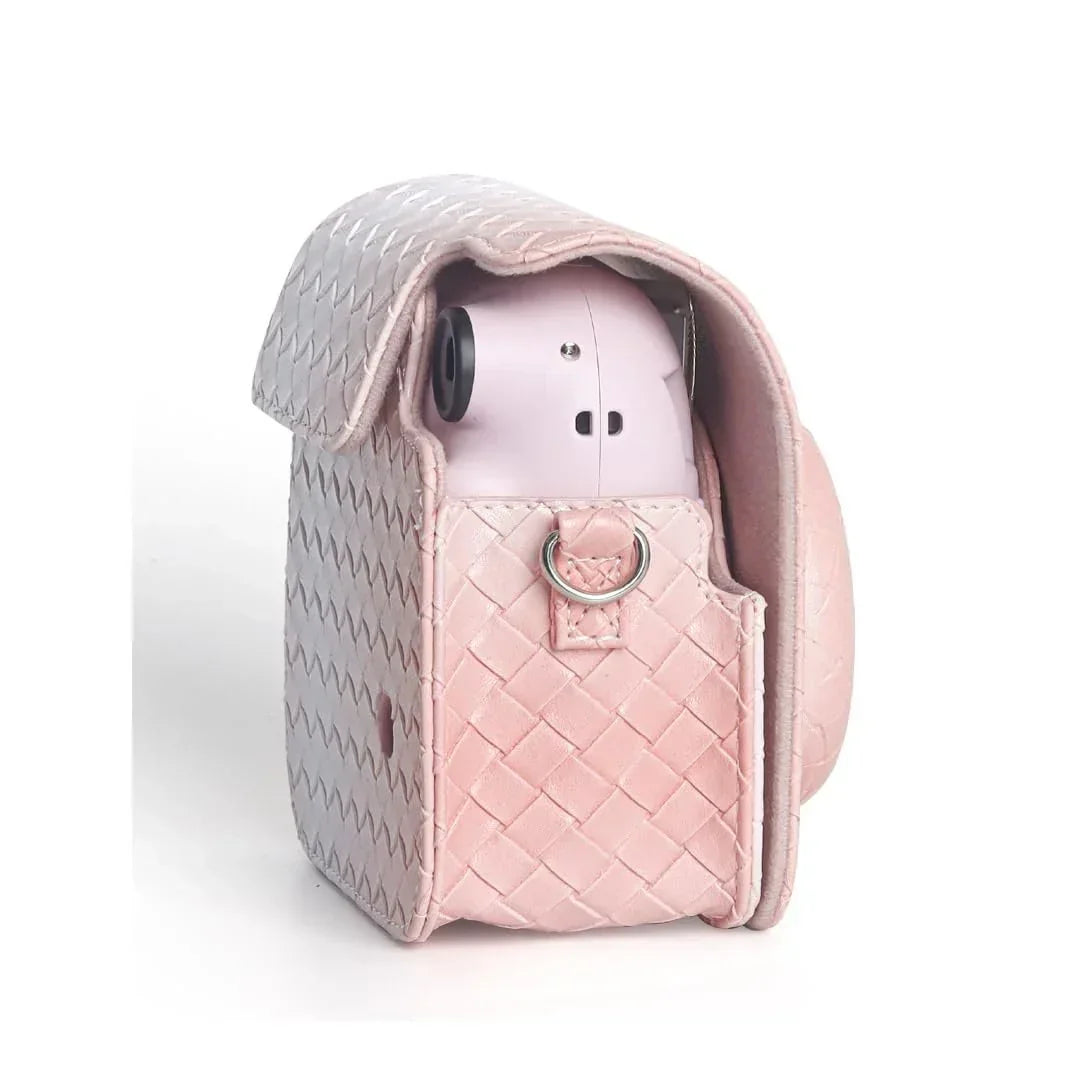 Fujifilms Instax Mini 12 Instant Camera PU Leather Case! Rain Proof Soft Camera Protective Case with Shoulder Strap - Blossom Pink - Jaiman Toys