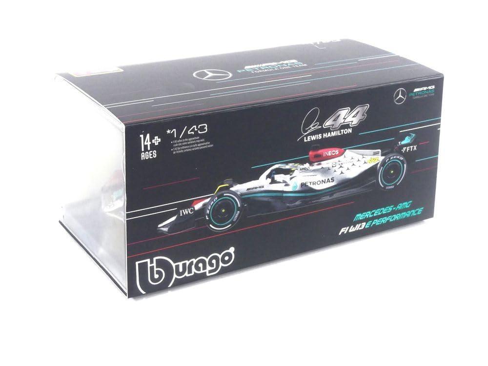 Bburago 1:43 Mercedes W13 #63 George Russell 2022 – Diecast F1 Model (Silver) - Jaiman Toys
