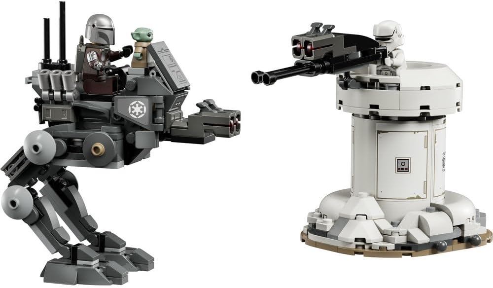 LEGO 75444 Star Wars AT-RT Attack Toy - Model Kit w/Imperial Walker, Tower, The Mandalorian Minifigure & Grogu Figure - Birthday Gift for 7+