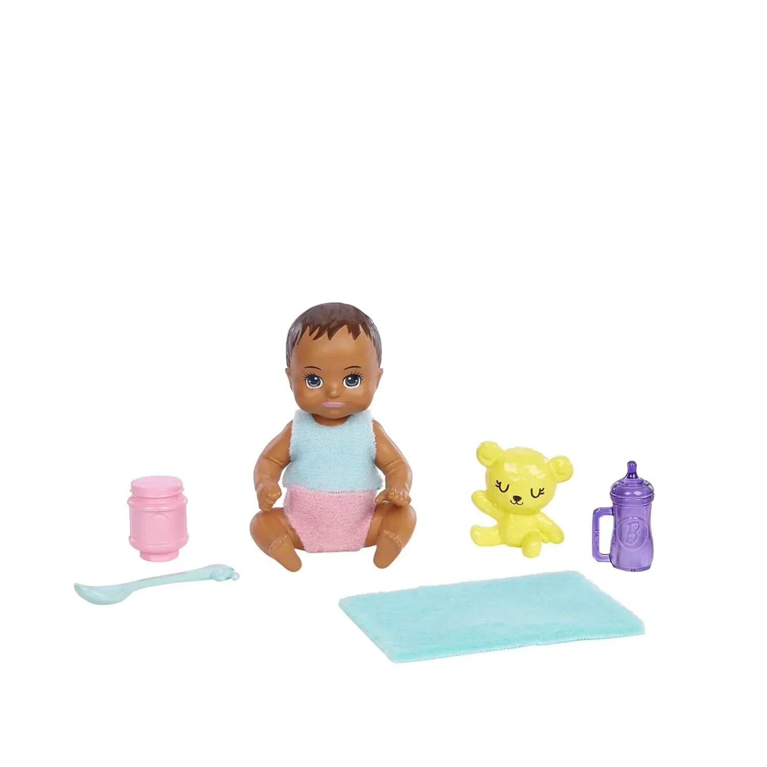 Barbie® Dolls and Accessories, Brunette Skipper™ Doll with Baby Figure and 5 Accessories, Babysitters Inc.™ Playset - Jaiman Toys