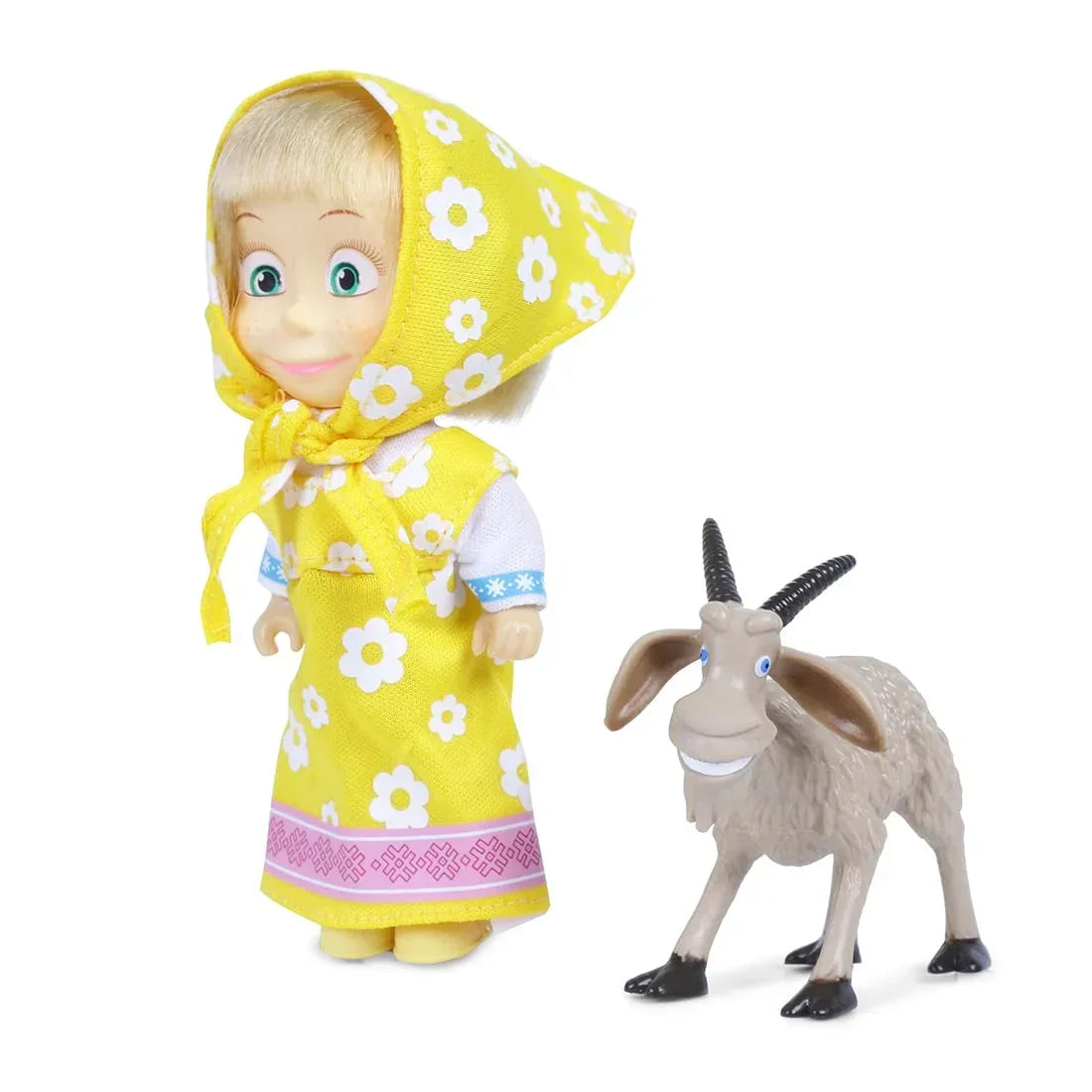 Masha and the Bear 12 Cm Toy Doll | Famous Cartoon | Ideal Gift Set for Girls Kids (Masha with Animal - Goat) - Jaiman Toys