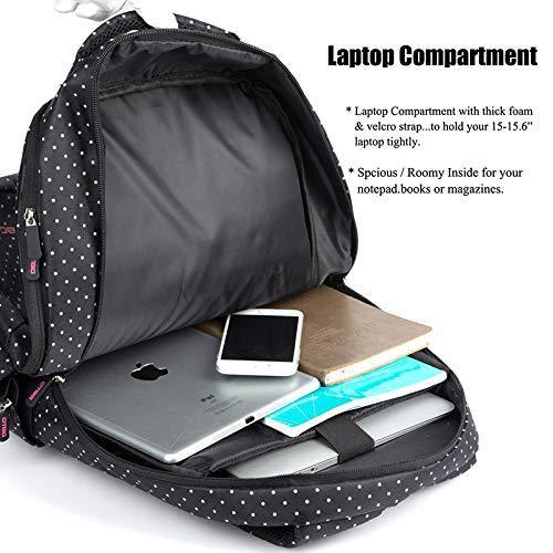 DTBG Laptop Backpack 15.6" Water Resistant (Black with Pink Dots) - Jaiman Toys