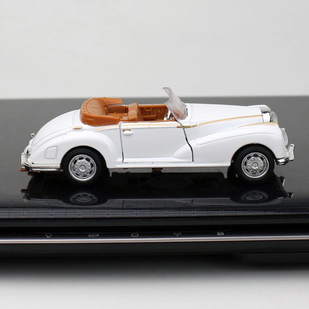 1:32 Scale Classic Convertible Die-Cast Car – Vintage Open Roof Model with Opening Doors (White, 3+ Years)