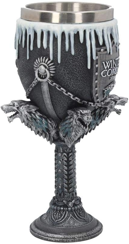 Game of Thrones Winter Is Coming Stark Goblet Chalice | 17 cm Fantasy Collectible Drinkware
