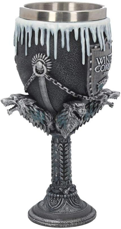 Game of Thrones Winter Is Coming Stark Goblet Chalice | 17 cm Fantasy Collectible Drinkware