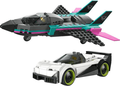 LEGO City - 60489 Jet vs. Car Toy - Building Kit w/Plane, Supercar Plus Pilot & Driver Minifigures - Creative Birthday Gift Idea for 6+ Year Old Boys
