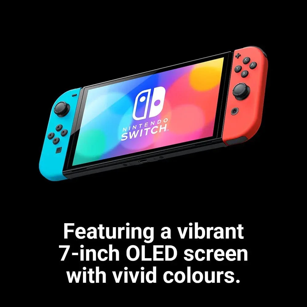 Nintendo Switch OLED model With Neon Red Neon Blue Joy-Con - Jaiman Toys