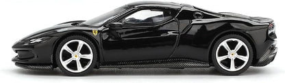 BBR Models 1:64 Ferrari 296 GTB Nero Daytona Limited Edition Die-Cast Model Car – Premium Black Sports Car Collectible