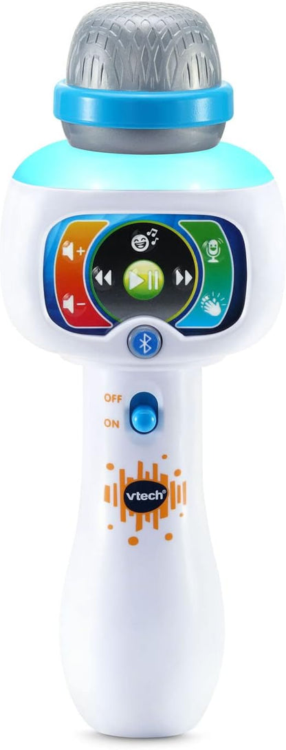 VTech Sing It Out Karaoke Microphone | Bluetooth Wireless Kids Karaoke Mic with Voice Effects, Lights, Music & Recording Function | White