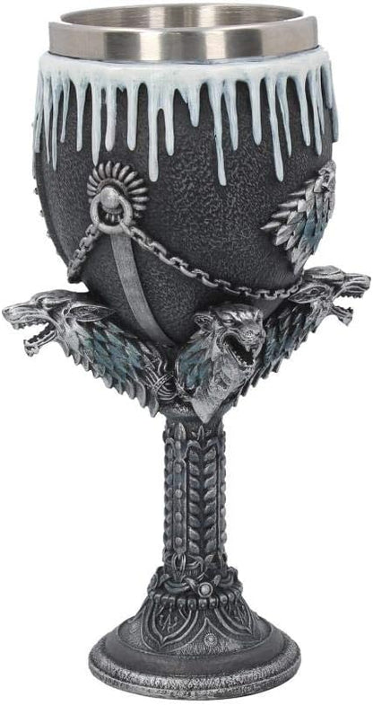 Game of Thrones Winter Is Coming Stark Goblet Chalice | 17 cm Fantasy Collectible Drinkware