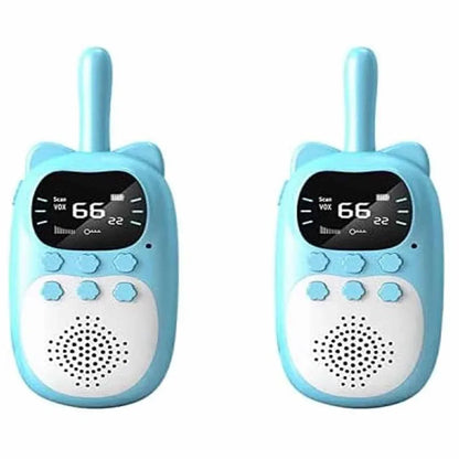 Walkie Talkies for Kids Rechargeable with Flashlight, Handheld Walki Talkies with Wearable Lanyard &amp; Back Clip for Outdoor Camping Games,Toys Gifts for Boys Girls Kids (Pair of Blue + Blue) - Jaiman Toys