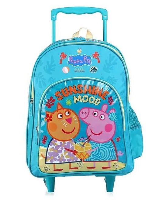STRIDERS Peppa Pig 16 Inch Trolley School Bag for Kids Spacious Rolling Backpack for School, Travel 6-8 Years - Jaiman Toys
