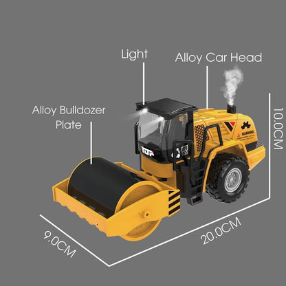 ThinkerPlace Metal Steam Roller with Light, Sound & Spray | Heavy-Duty Friction Powered Construction Vehicle Toy