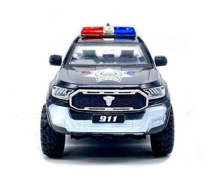 Centy Emergency Squad Sheriff Pull Back Police Pickup Truck Toy Car for Kids | Die-Cast Style Vehicle | Pull Back Action | Black & White | 3+ Years