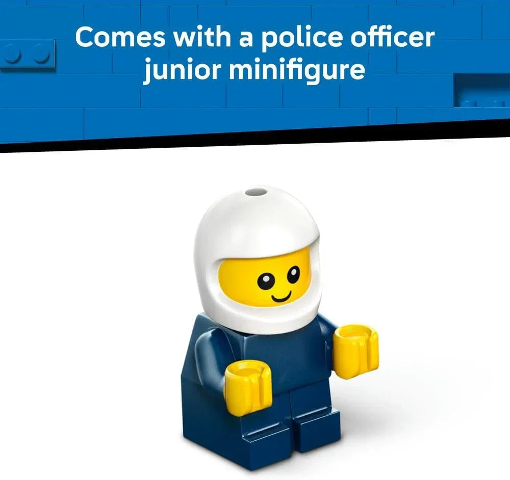 LEGO City 60481 Rides – Police Truck Toy - Emergency Vehicles Building Set w/a Police Officer Junior Minifigure - Party Bag Fillers - Small Collectible Gift for 5+ Year Old Boys