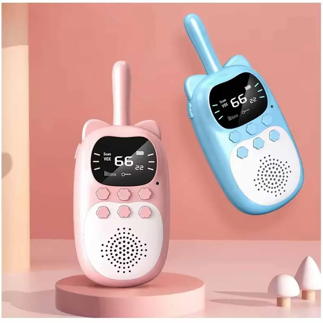 Walkie Talkies for Kids Rechargeable with Flashlight, Handheld Walki Talkies with Wearable Lanyard &amp; Back Clip for Outdoor Camping Games,Toys Gifts for Boys Girls Kids (Pair of Pink + Pink) - Jaiman Toys