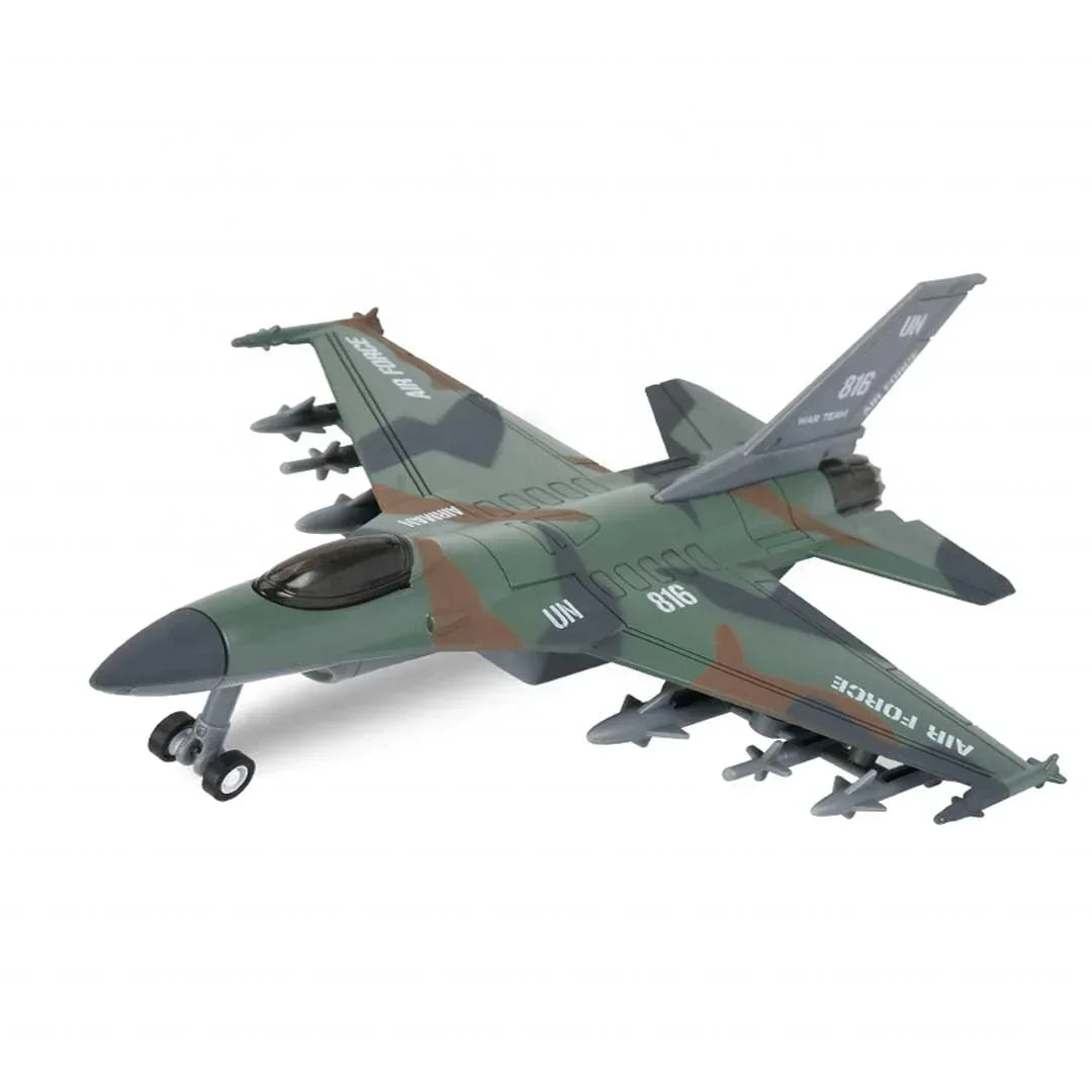 Airplane 1:400 Scale Twin-Engine Jet Fighter Model with Light & Sound – Premium Die-Cast Metal Collectible (F-16 Type) - Jaiman Toys