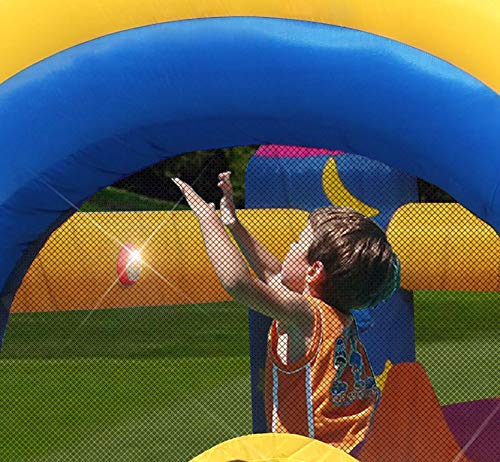 Happy Hop Fantasy Unicorn Inflatable Bouncy House with Slide, Lights & Sound | Kids Jumping Castle | Ages 3+