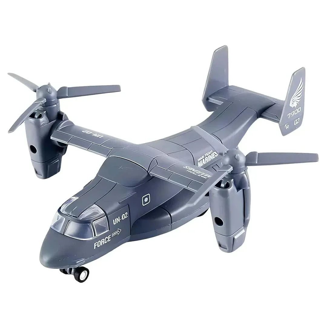 MetalHot Diecast Fighter helicopter Pull-Back Action with Light & Sound - 1:400 Scale (Blue) - Jaiman Toys