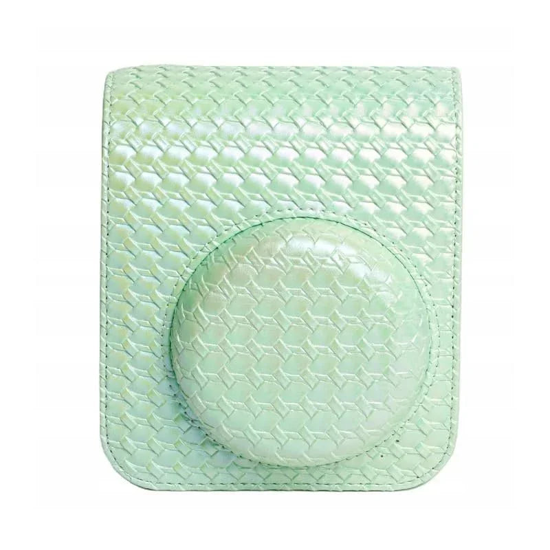Iridescent PU Leather Case &amp; Photo Album Set for Fujifilm Instax Mini 12 – Includes Carrying Case &amp; 64 Sheets Photo Album (Mint Green) - Jaiman Toys