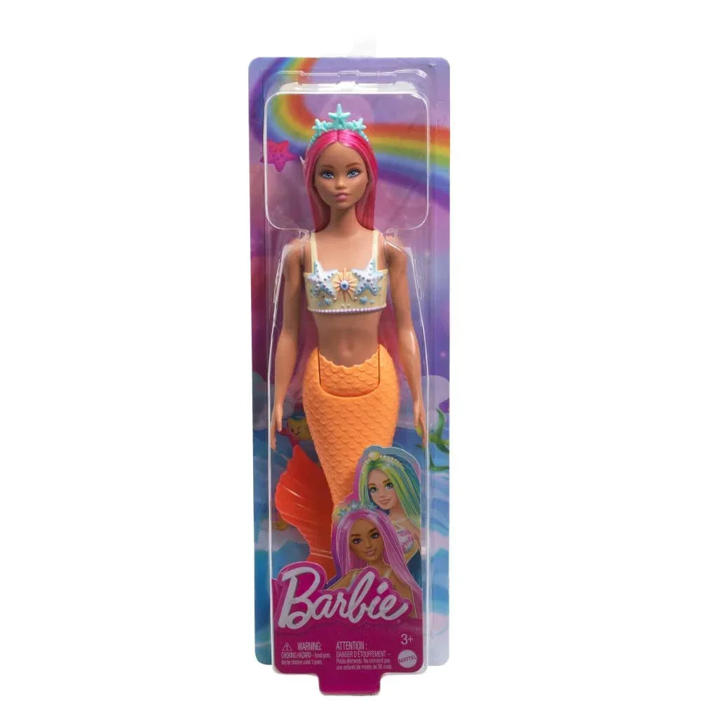 Barbie Mermaid Doll 3 with Fantasy Hair and Headband Accessories, Mermaid Toys with Shell-Inspired Bodices and Colorful Tails - Jaiman Toys