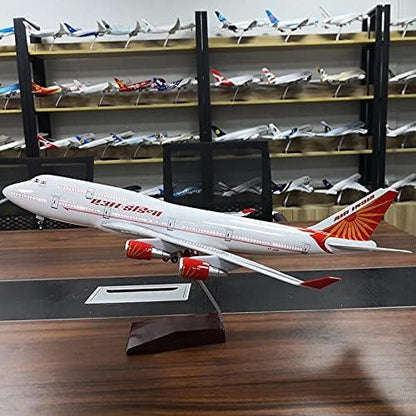 Diecast Airplane Display Model with Light : (1:125 Scale Model Boeing (B747 Air India) Aeroplane - Jaiman Toys